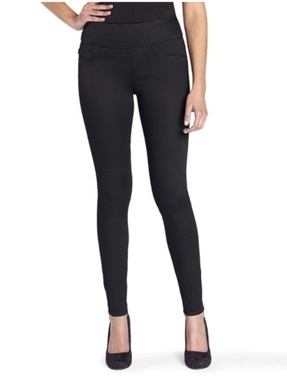Rock & Republic Denim RX 'Fever' Pull-On Slimming Black Skinny Jeans - 10